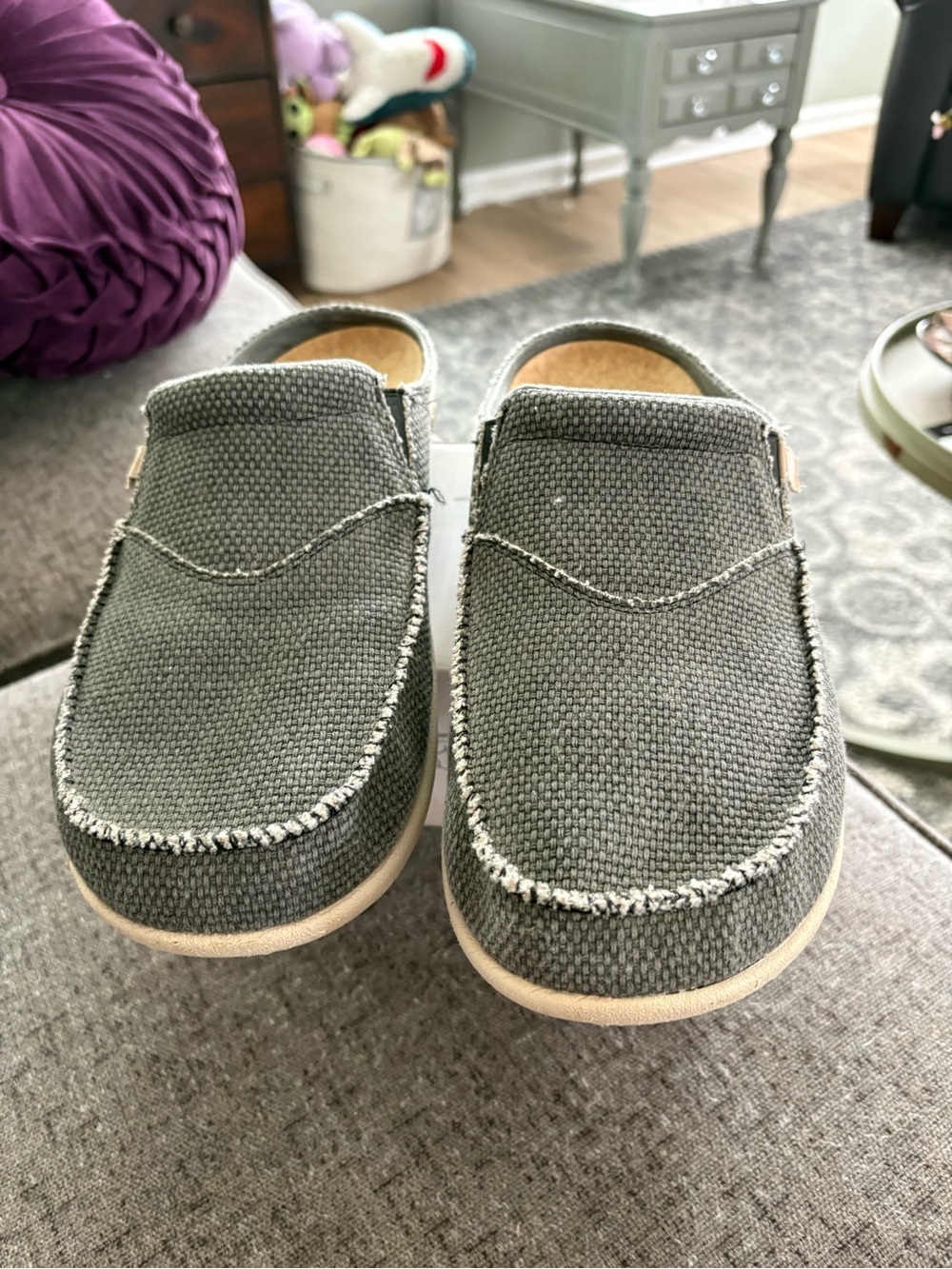 Men's Slip-On Casual Canvas Mule - Brown - Picture 4 of 7